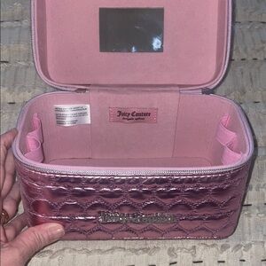 Juicy Couture RARE NWOT Metallic Pink Quilted Cosmetic Case